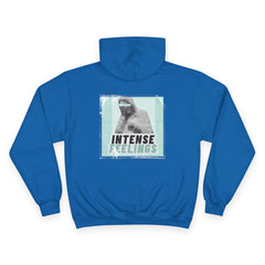 Intense Feelings Champion Unisex Hoodie - Cyan Print