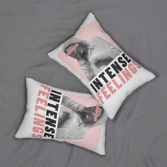 Intense Feelings White Lumbar Pillow