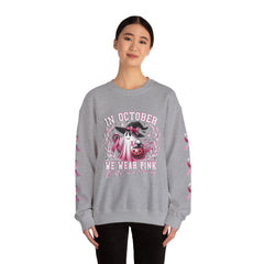 In October We Wear Pink – Breast Cancer Awareness Unisex Crewneck Sweatshirt