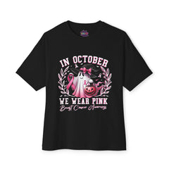 In October We Wear Pink – Breast Cancer Awareness Unisex Oversized Boxy Tee