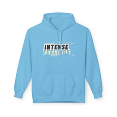 Intense Feelings Unisex Midweight Hoodie - Cyan Print