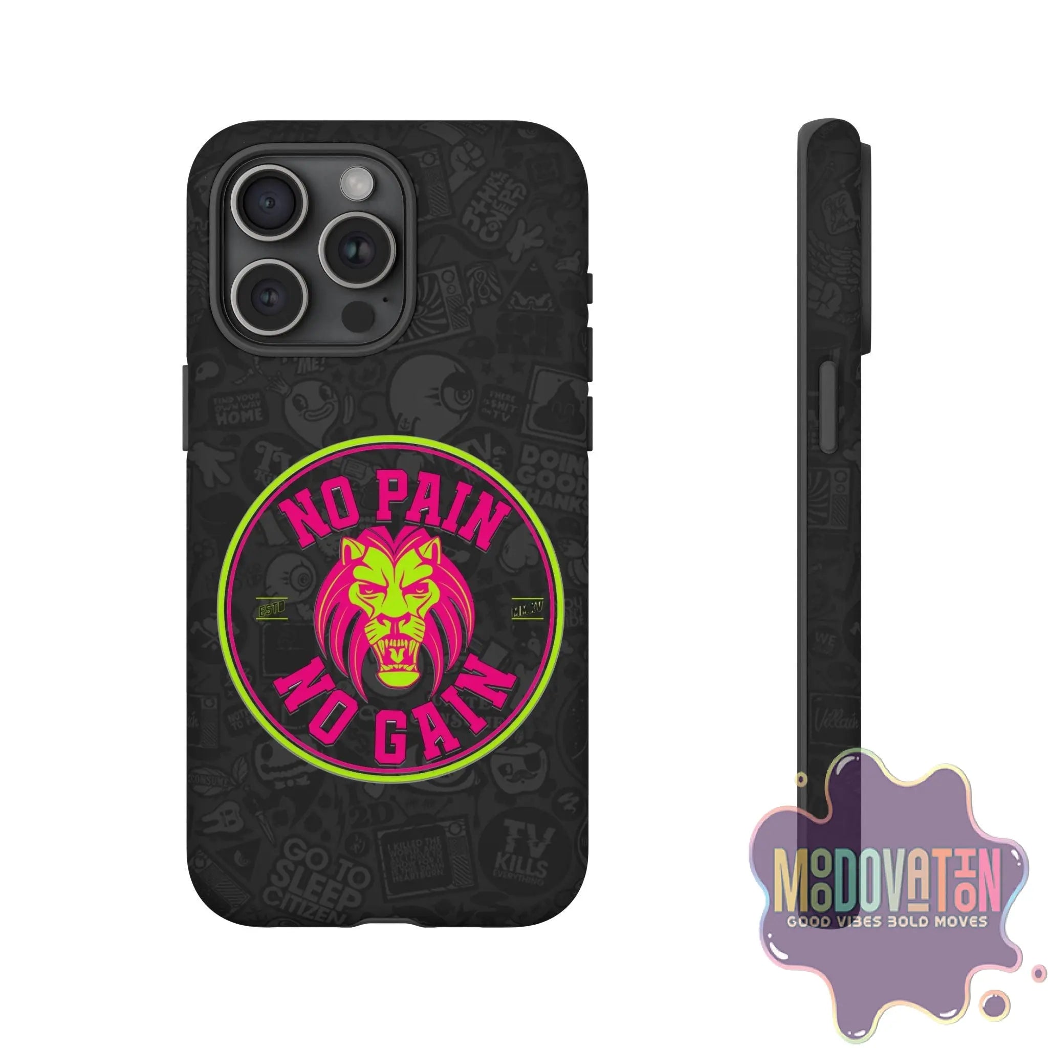 No Pain No Gain Phone Case - Black - MOODOVATION