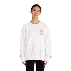 Courage, Strength & Faith – Breast Cancer Awareness Unisex Crewneck Sweatshirt