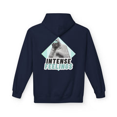 Intense Feelings Unisex Midweight Hoodie - Cyan Print