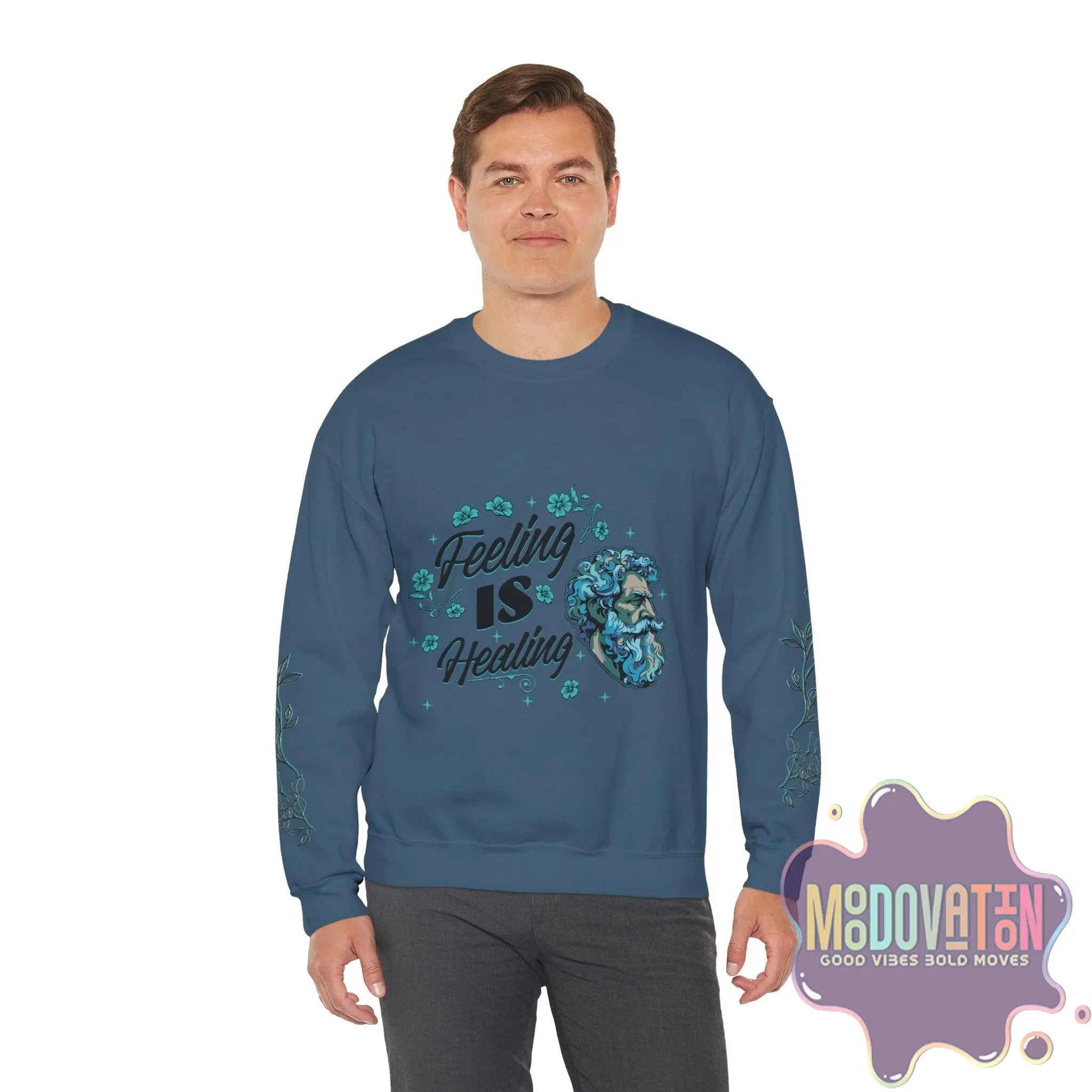 Feeling Is Healing Unisex Heavy Blend Crewneck Sweatshirt - MOODOVATION