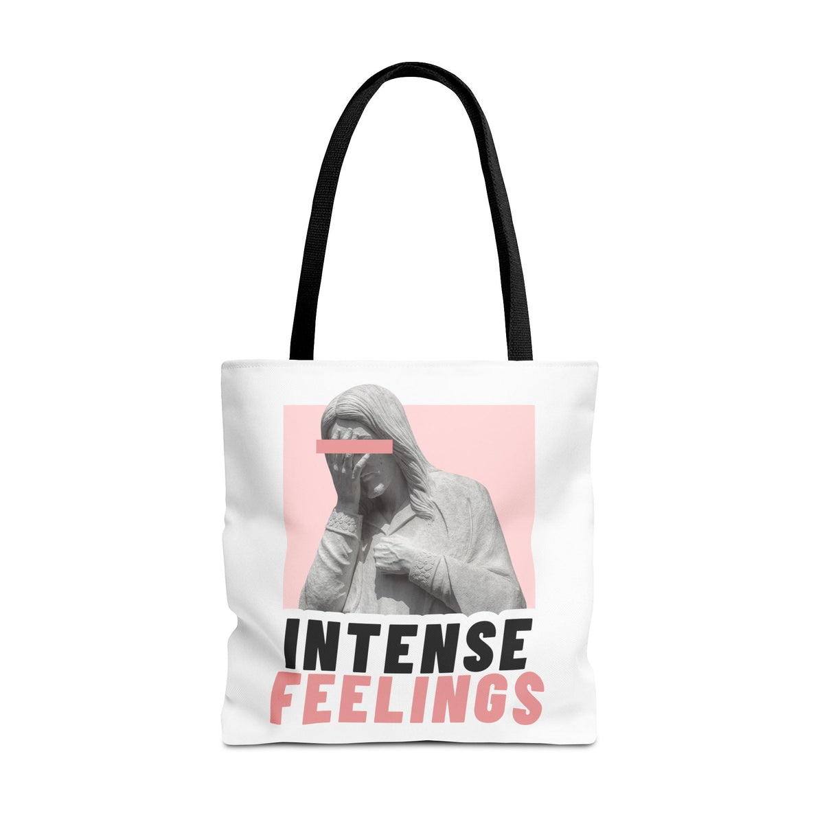 Intense Feelings Tote Bag - White Print Moodovation