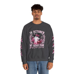 In October We Wear Pink – Breast Cancer Awareness Unisex Crewneck Sweatshirt