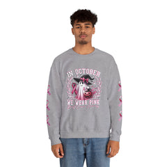 In October We Wear Pink – Breast Cancer Awareness Unisex Crewneck Sweatshirt