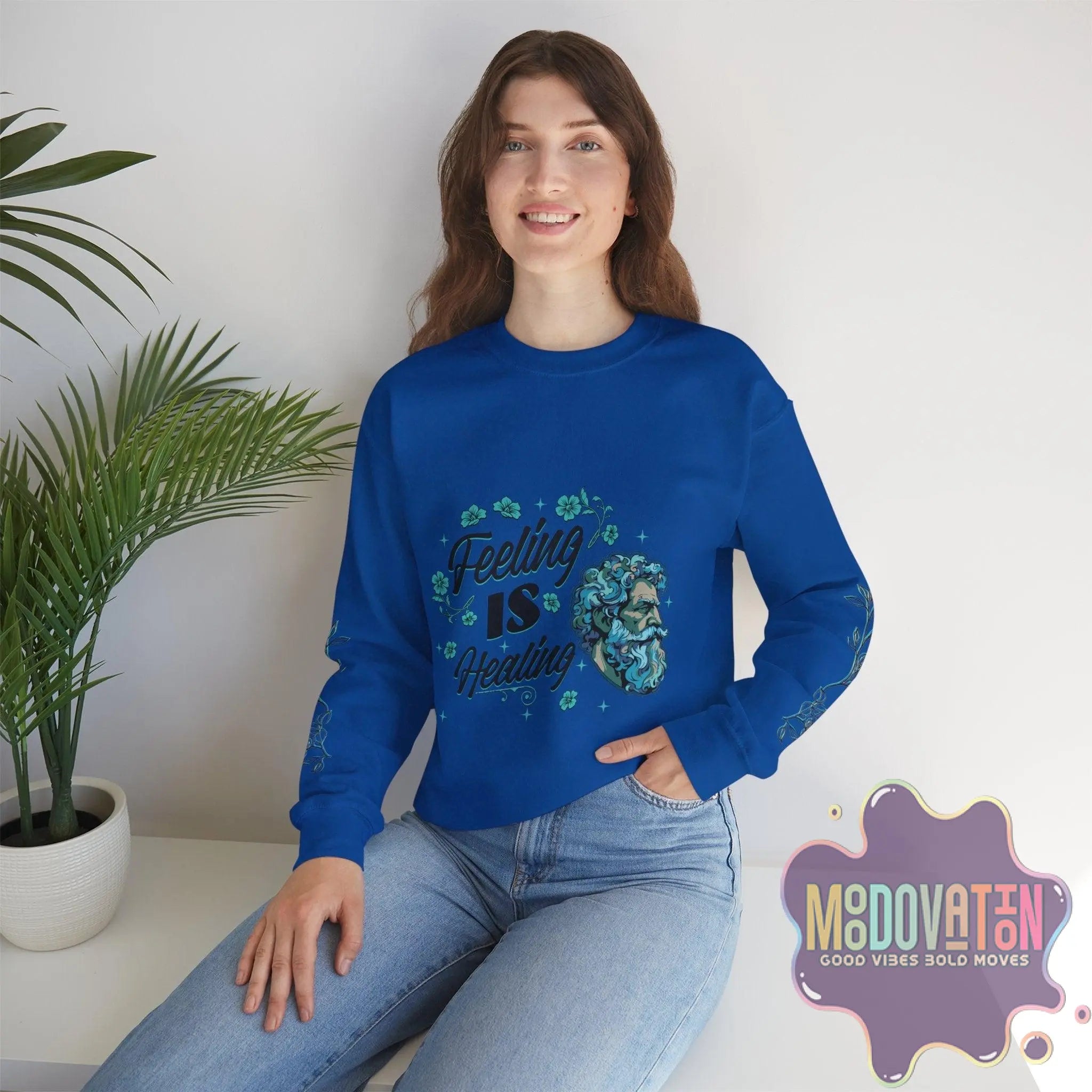 Feeling Is Healing Unisex Heavy Blend Crewneck Sweatshirt - MOODOVATION