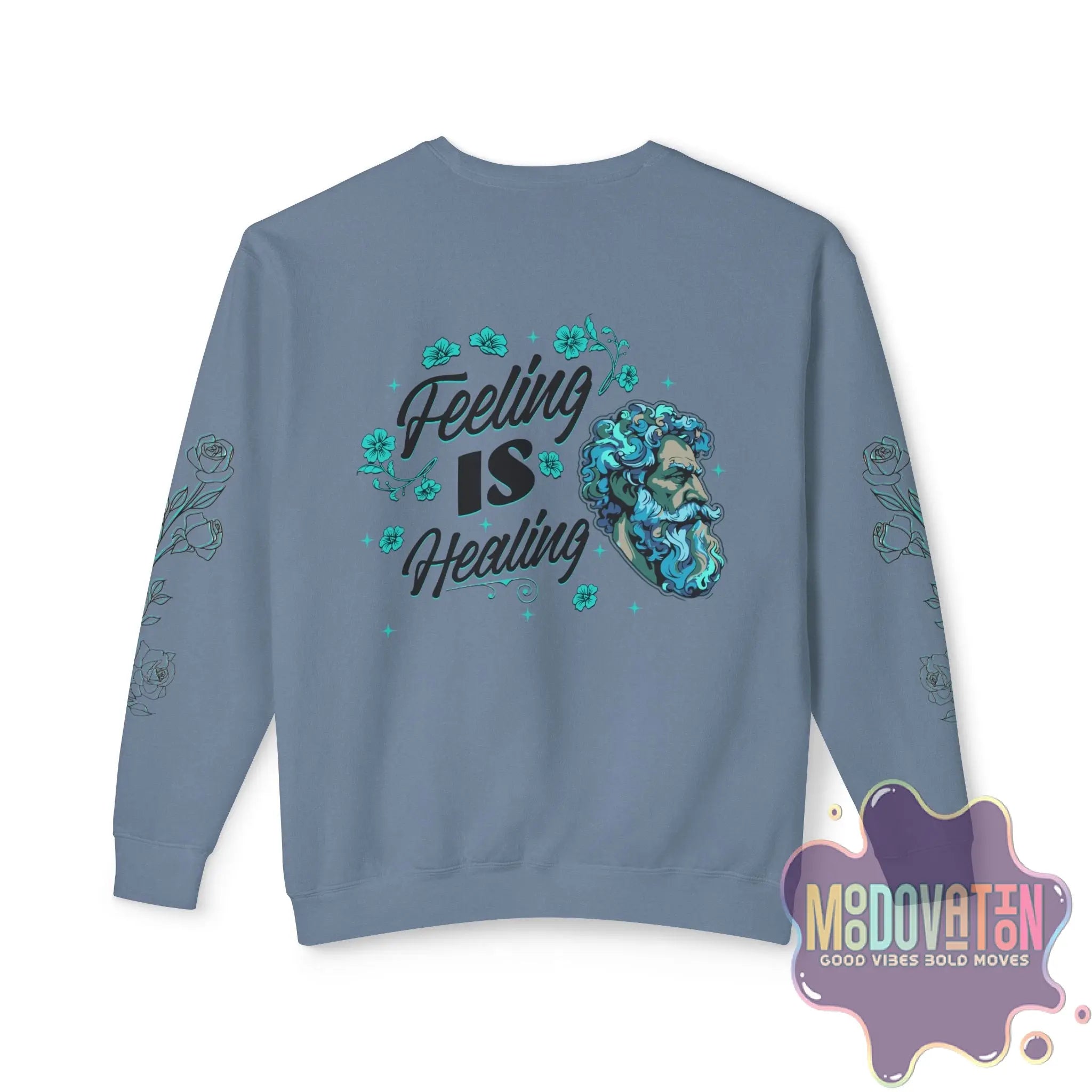 Feeling Is Healing Heart-print Unisex Lightweight Crewneck Sweater - Spring Edition Moodovation