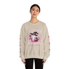 In October We Wear Pink – Breast Cancer Awareness Unisex Crewneck Sweatshirt