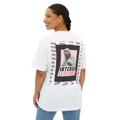 Intense Feelings – Unisex Oversized Boxy Tee - Black/Rose Print