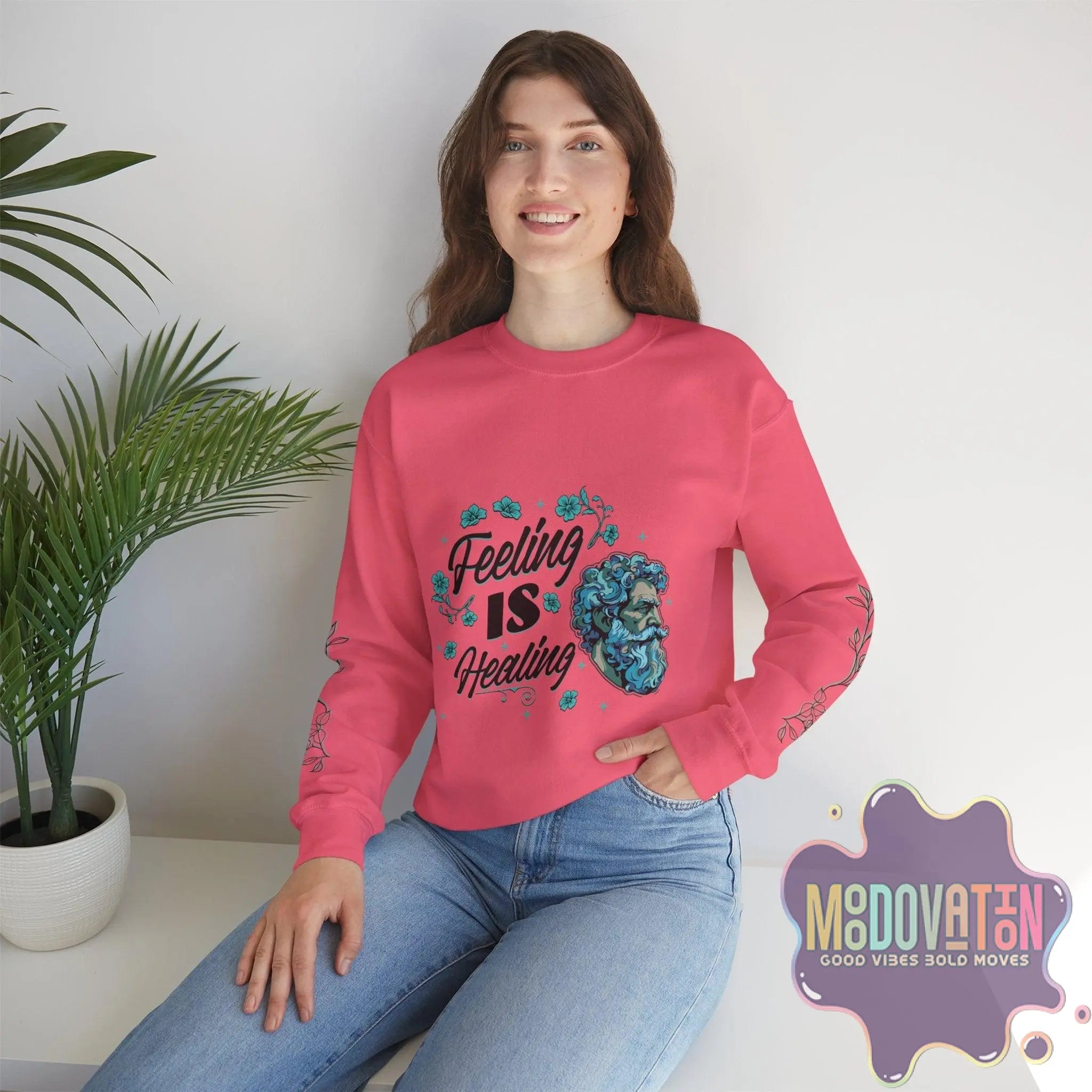 Feeling Is Healing Unisex Heavy Blend Crewneck Sweatshirt - MOODOVATION
