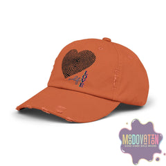 Self Love Fingerprint Heart – Unisex Distressed Vintage Hat - MOODOVATION