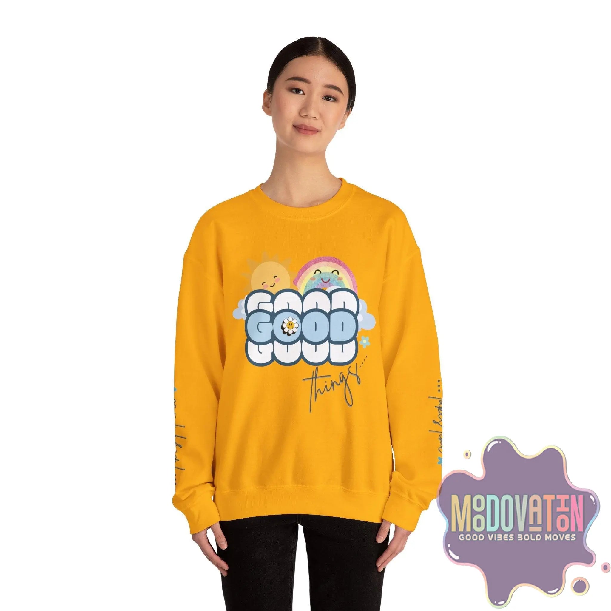 Good Things Unisex Heavy Blend Crewneck Sweatshirt - MOODOVATION