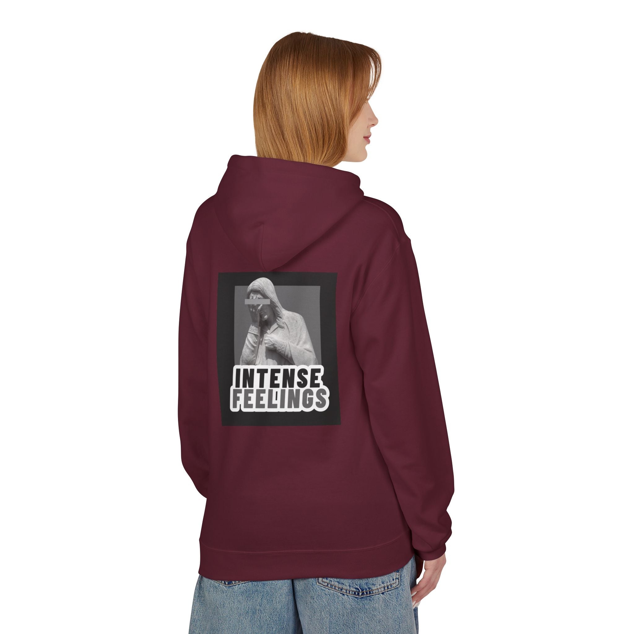 Intense Feelings Unisex Midweight Hoodie - Grey Print