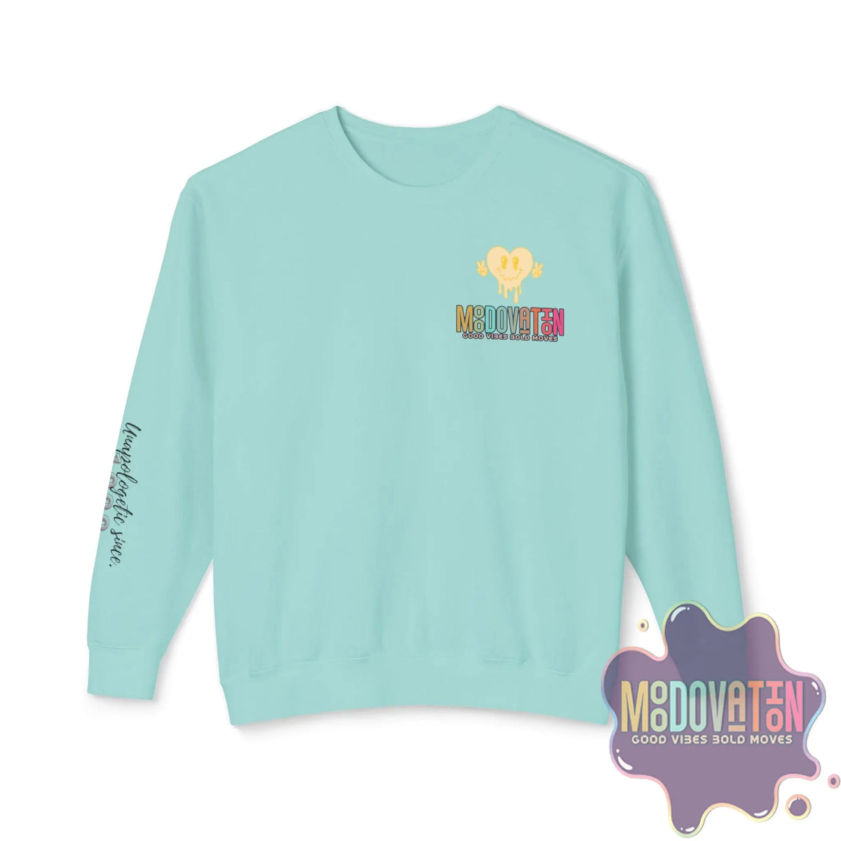 Good Vibes Bold Moves Personalized Unisex Lightweight Crewneck Sweatshirt - Brand Edition Moodovation