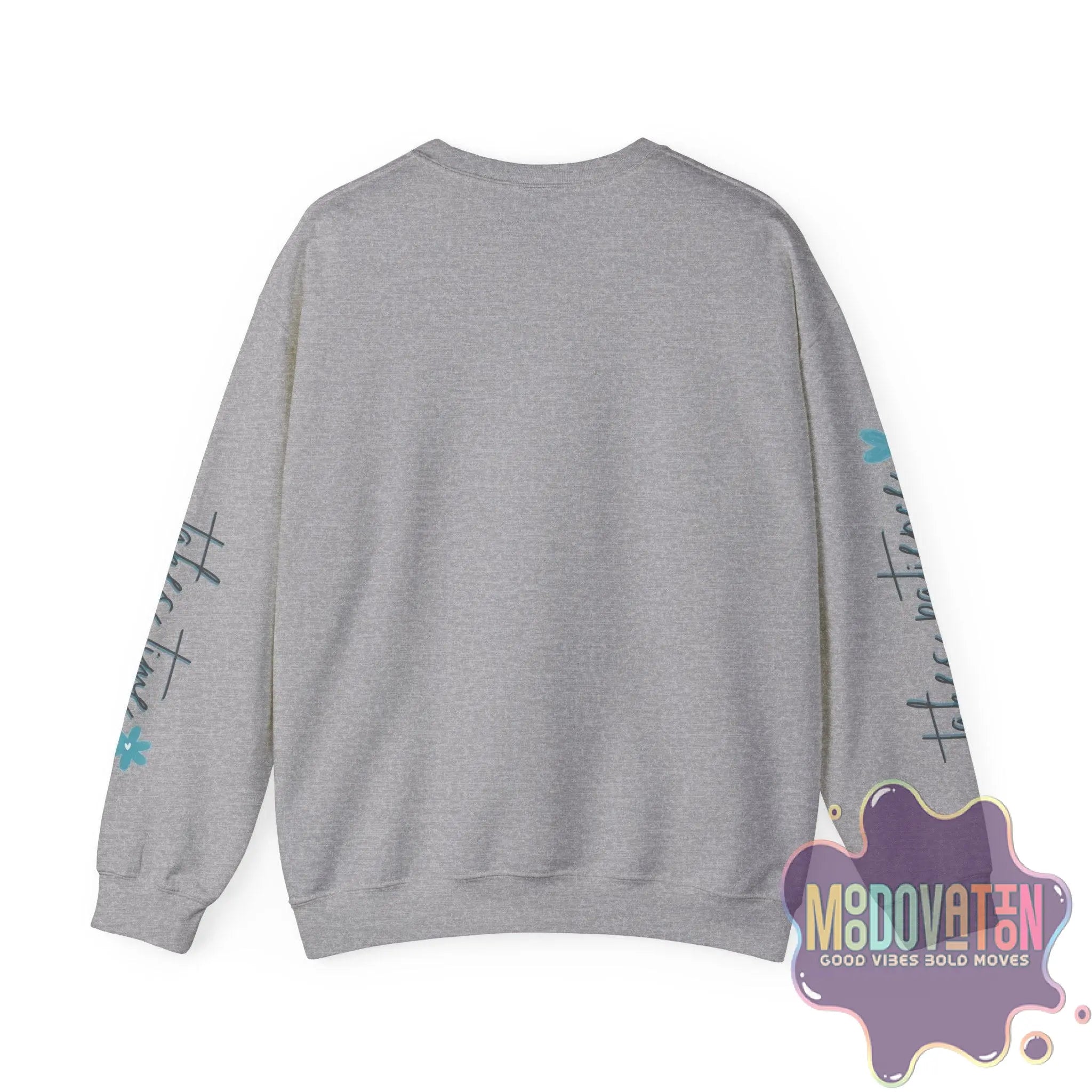 Good Things - Unisex Heavy Blend Crewneck Sweatshirt - Large Graphic Sleeve - MOODOVATION