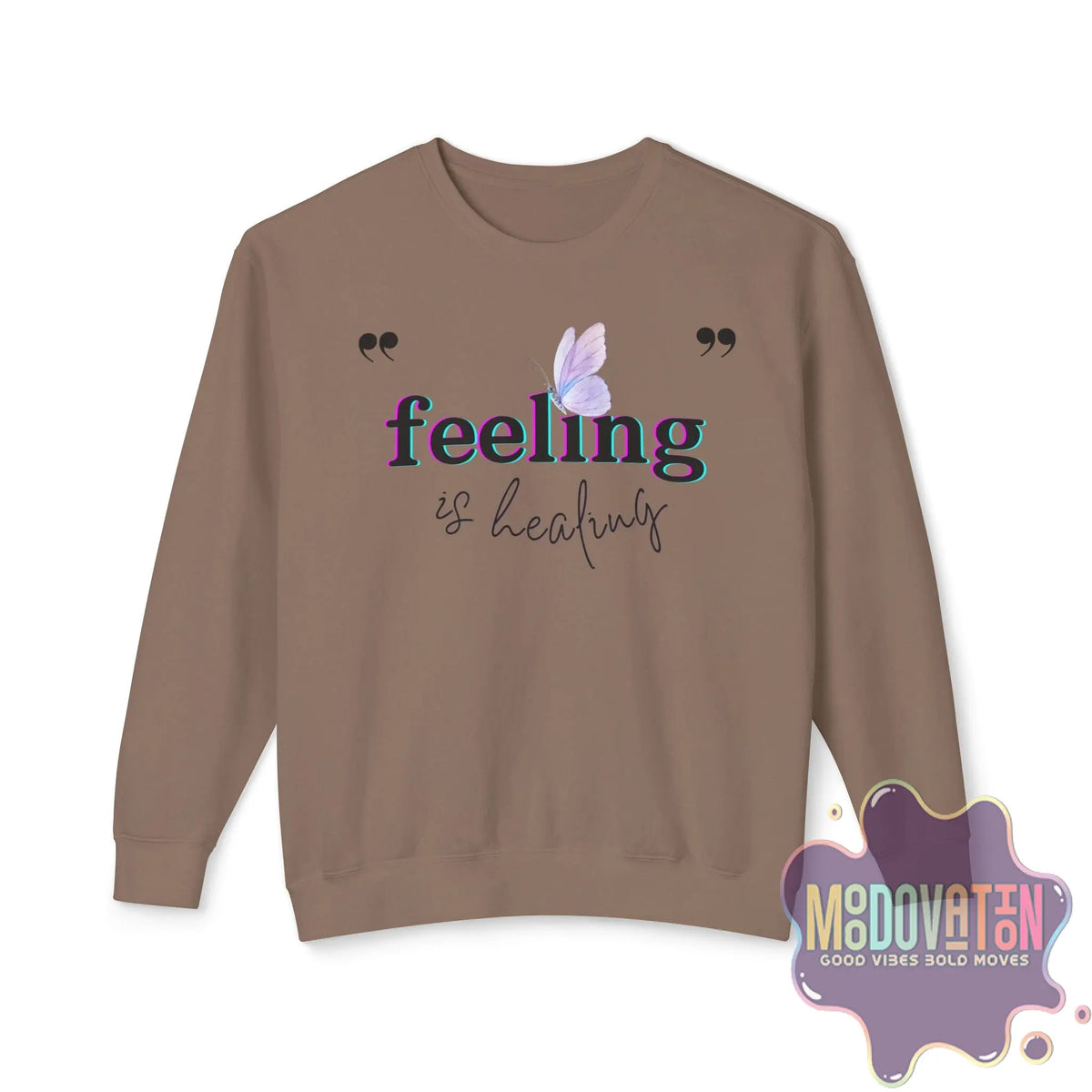 Feeling Is Healing Lightweight Crewneck Sweatshirt - Spring Edition Moodovation