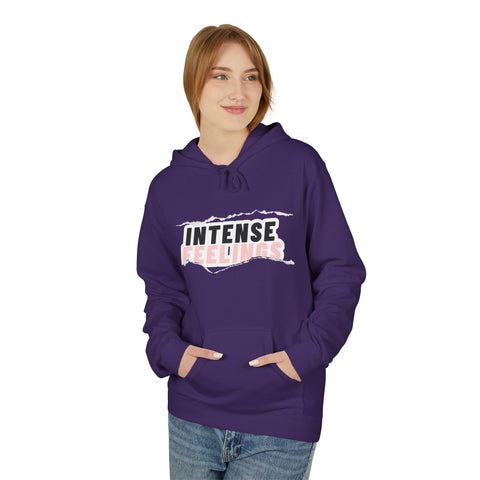 Intense Feelings Unisex Midweight Hoodie - Rose Pink Print