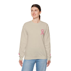 Courage, Strength & Faith – Breast Cancer Awareness Unisex Crewneck Sweatshirt