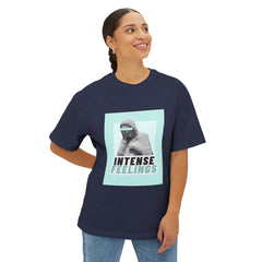 Intense Feelings – Cyan Print Unisex Oversized Tee