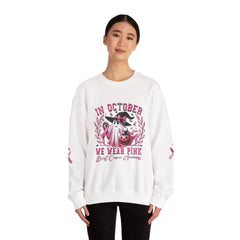 In October We Wear Pink – Breast Cancer Awareness Unisex Crewneck Sweatshirt