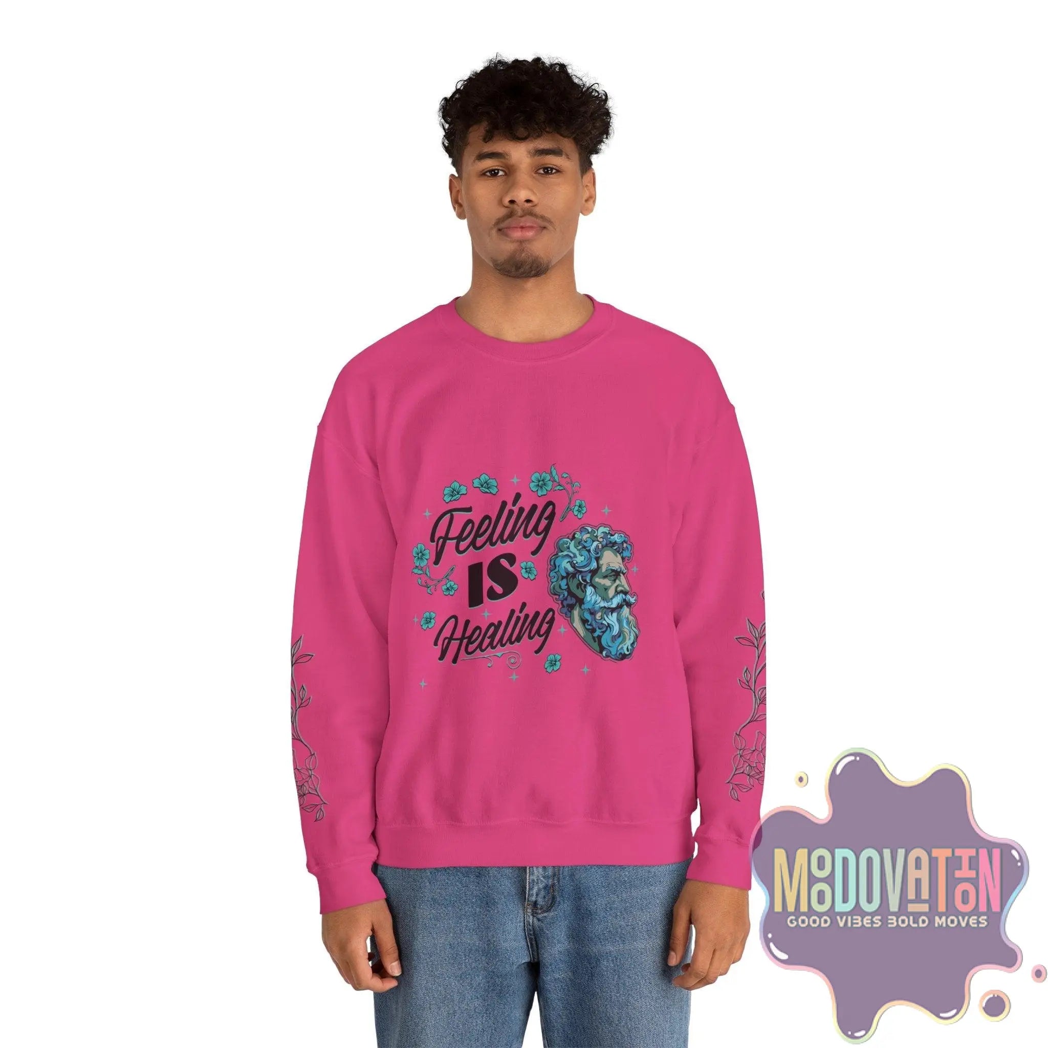 Feeling Is Healing Unisex Heavy Blend Crewneck Sweatshirt - MOODOVATION