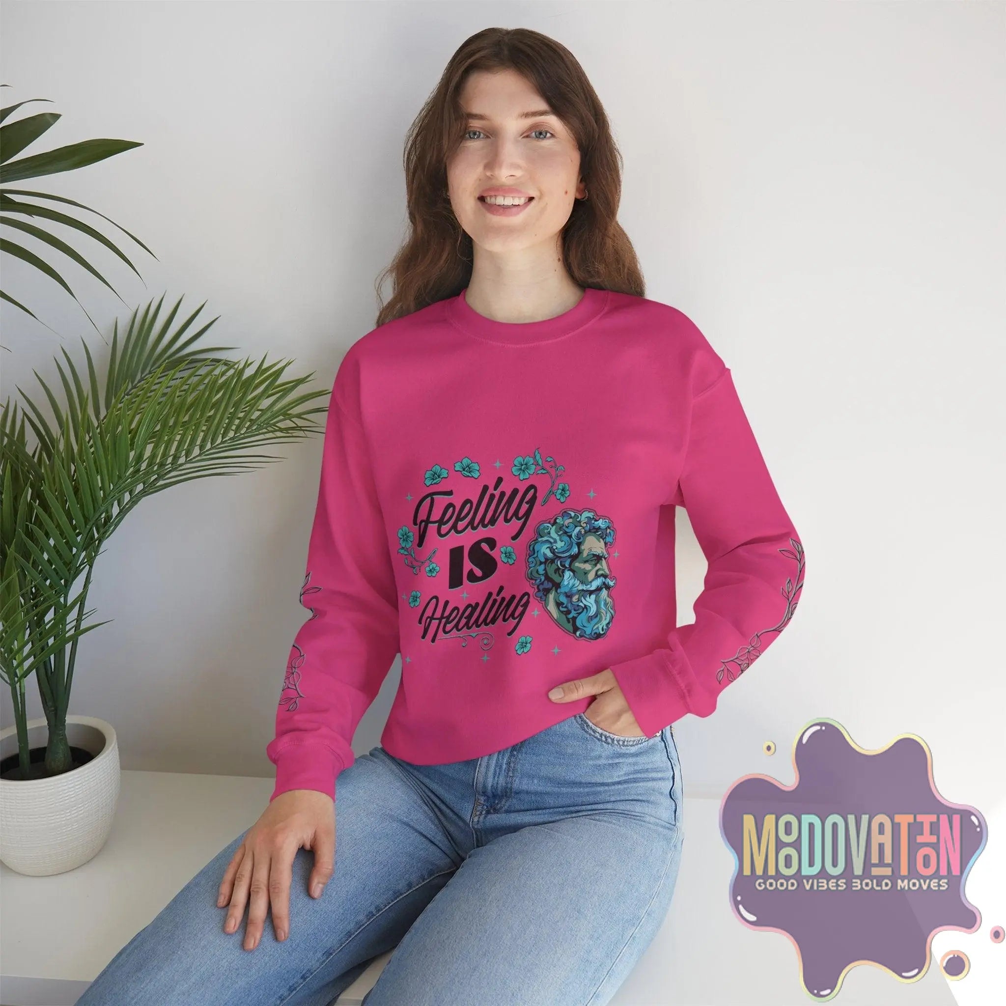 Feeling Is Healing Unisex Heavy Blend Crewneck Sweatshirt - MOODOVATION