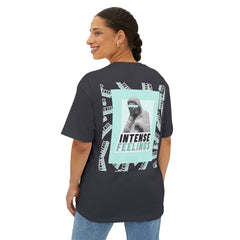 Intense Feelings – Cyan Print Unisex Oversized Tee