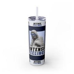 Intense Feelings - Navy Blue Print Skinny Tumbler