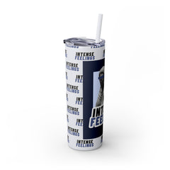 Intense Feelings - Navy Blue Print Skinny Tumbler