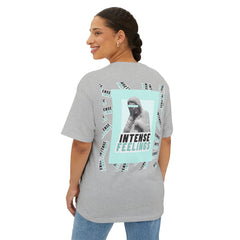 Intense Feelings – Cyan Print Unisex Oversized Tee