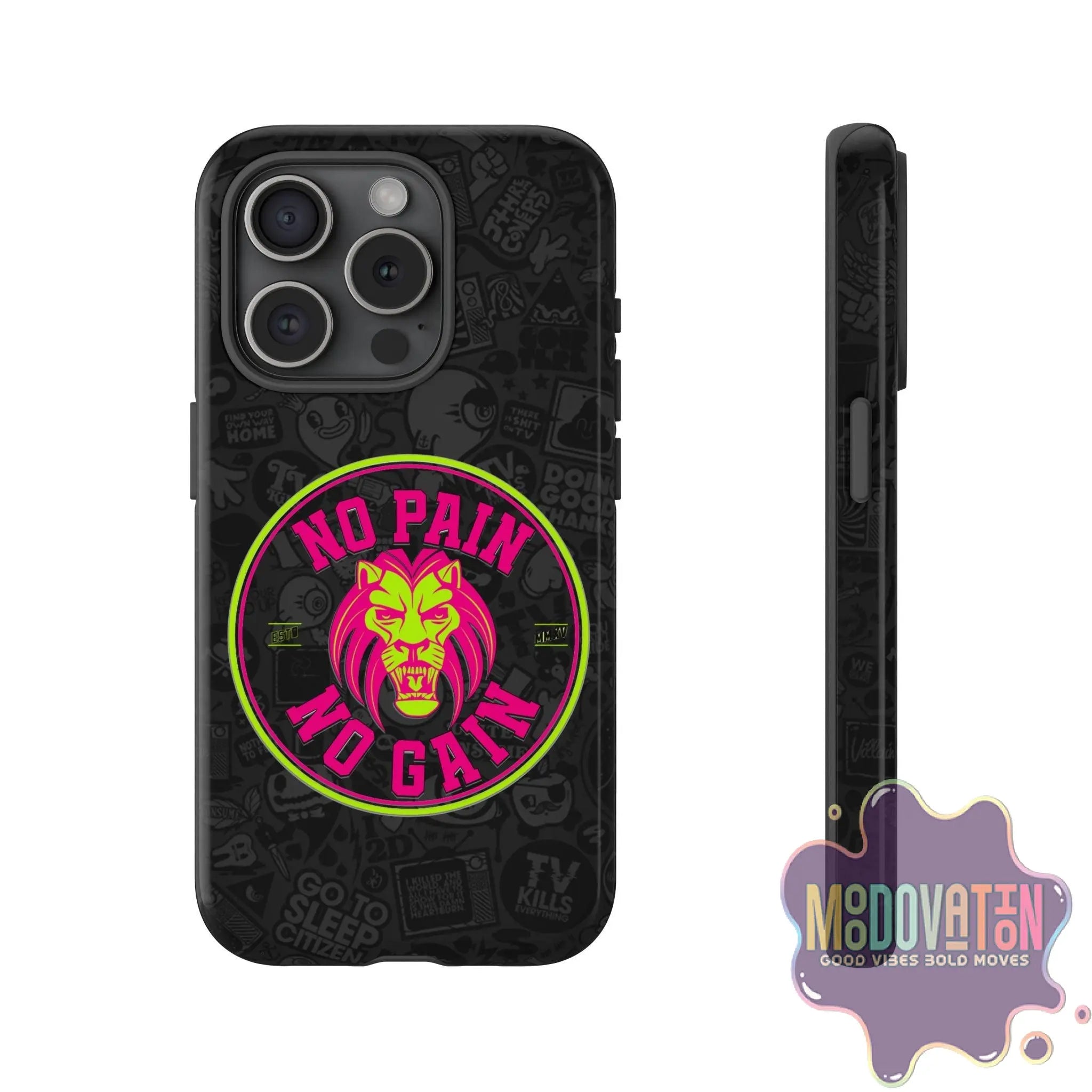 No Pain No Gain Phone Case - Black - MOODOVATION