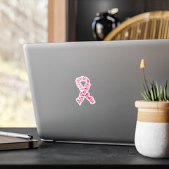 Breast Cancer Awareness Kiss-Cut Sticker – Courage, Strength & Faith
