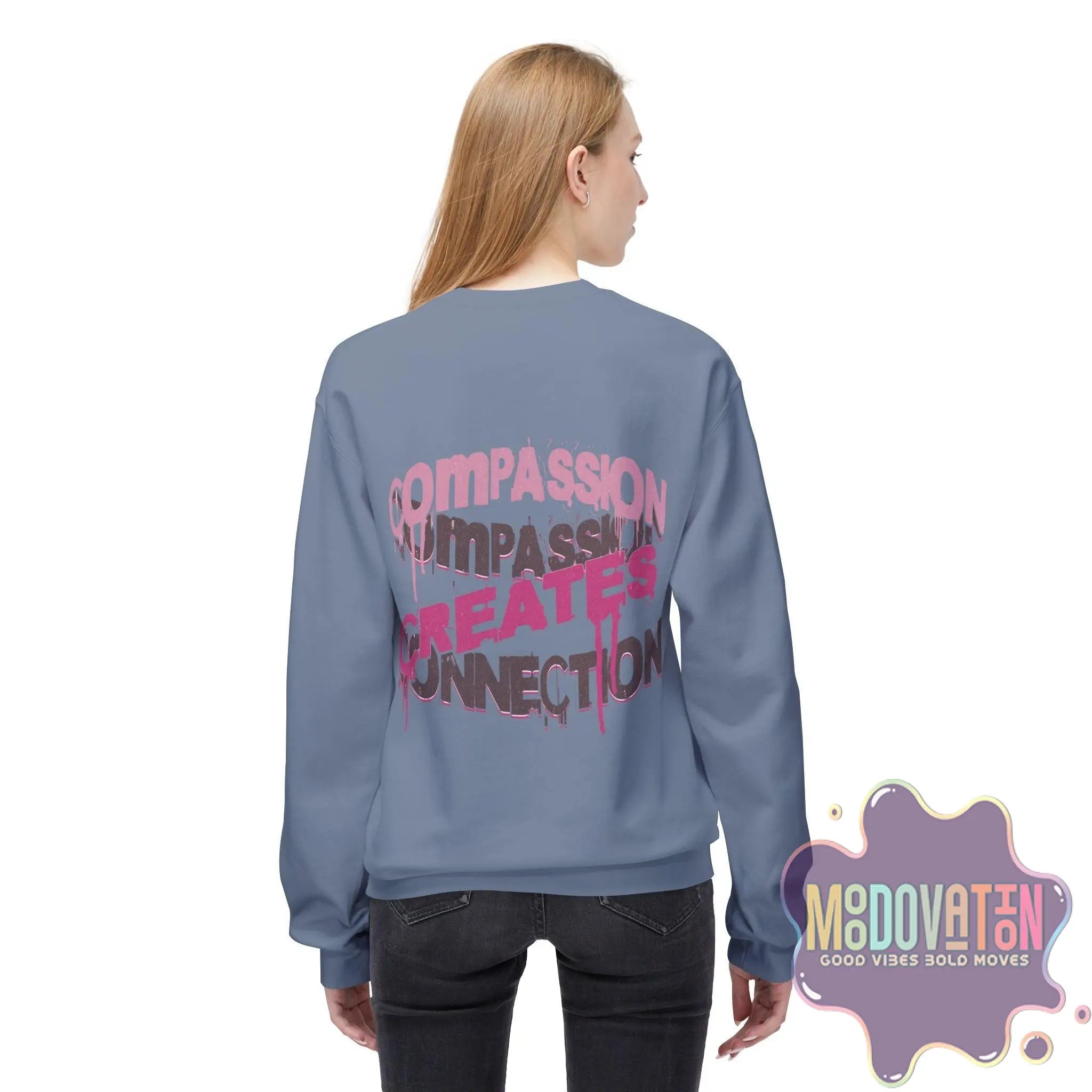 Self-Compassion Unisex Midweight Crewneck Sweatshirt - MOODOVATION