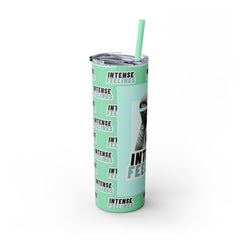 Intense Feelings - Cyan Print Skinny Tumbler
