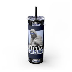 Intense Feelings - Navy Blue Print Skinny Tumbler