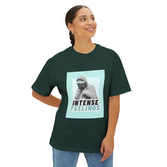 Intense Feelings – Cyan Print Unisex Oversized Tee