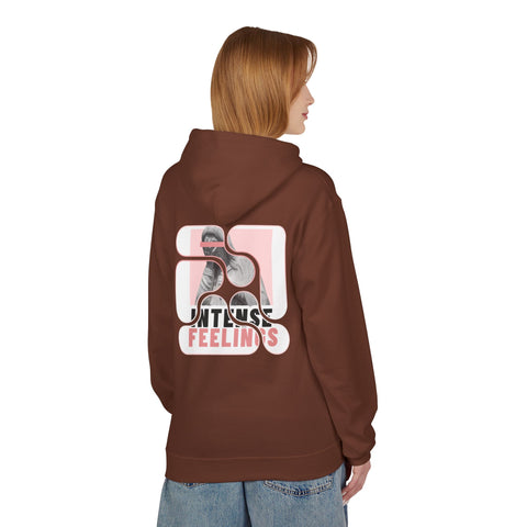 Intense Feelings Unisex Midweight Hoodie - Rose Pink Print