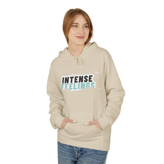 Intense Feelings Unisex Midweight Hoodie - Cyan Print