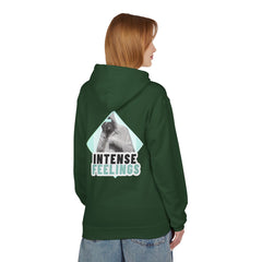 Intense Feelings Unisex Midweight Hoodie - Cyan Print