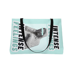 Intense Feelings Weekender Tote Bag - Cyan print