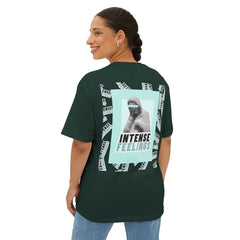 Intense Feelings – Cyan Print Unisex Oversized Tee