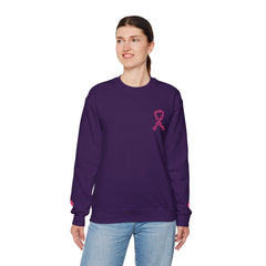 Courage, Strength & Faith – Breast Cancer Awareness Unisex Crewneck Sweatshirt