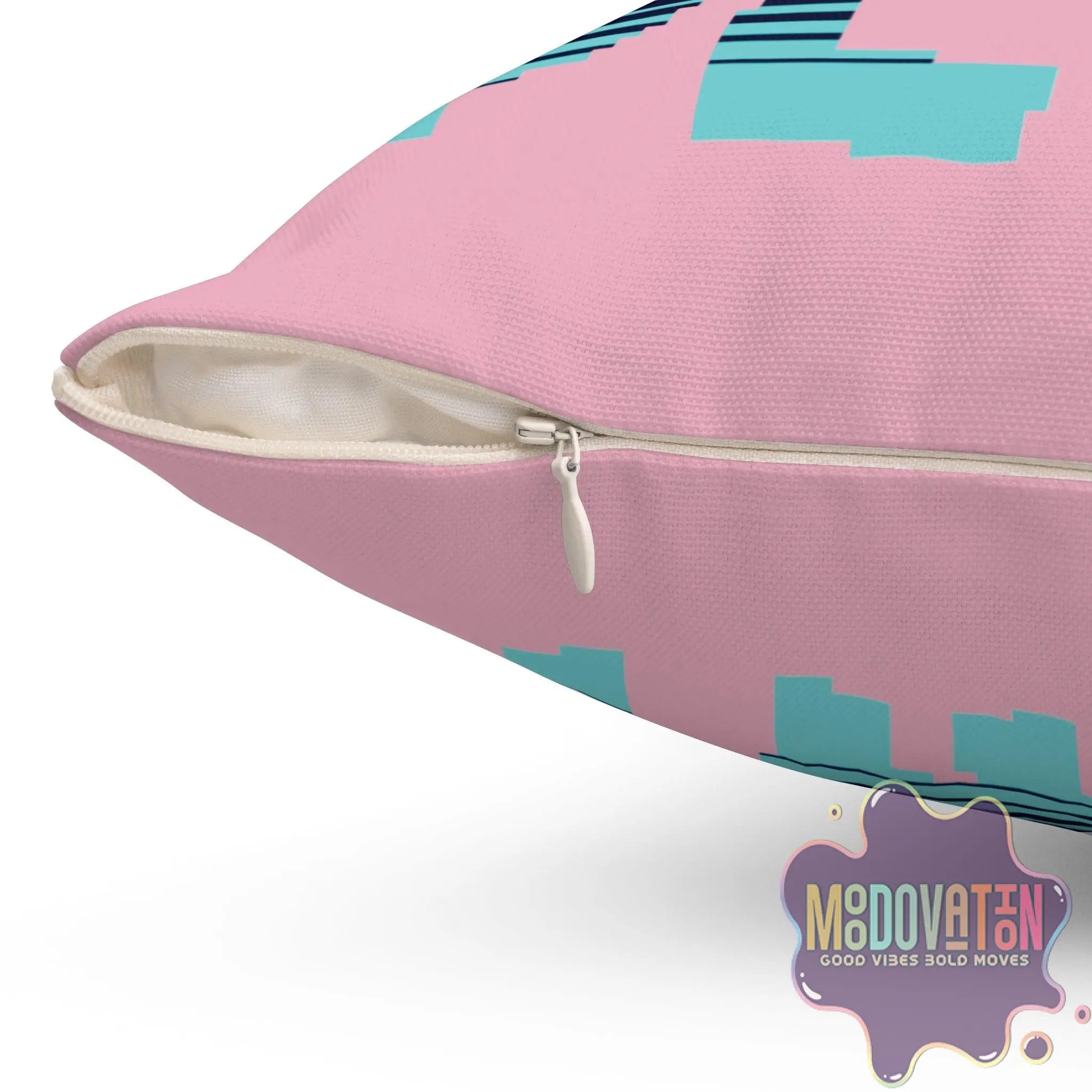 Game Over Spun Polyester Square Pillow - Pink - MOODOVATION