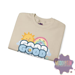 Good Things - Unisex Heavy Blend Crewneck Sweatshirt - Large Graphic Sleeve - MOODOVATION
