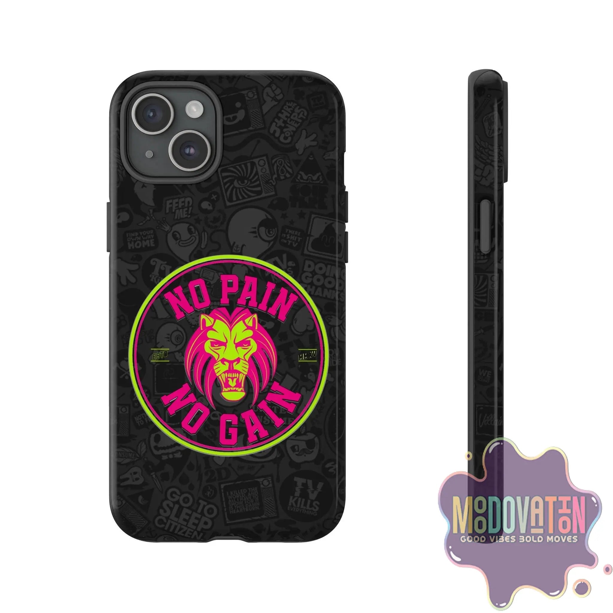 No Pain No Gain Phone Case - Black - MOODOVATION