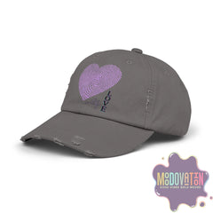 Self Love Fingerprint Heart – Unisex Distressed Vintage Hat - MOODOVATION