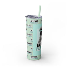 Intense Feelings - Cyan Print Skinny Tumbler